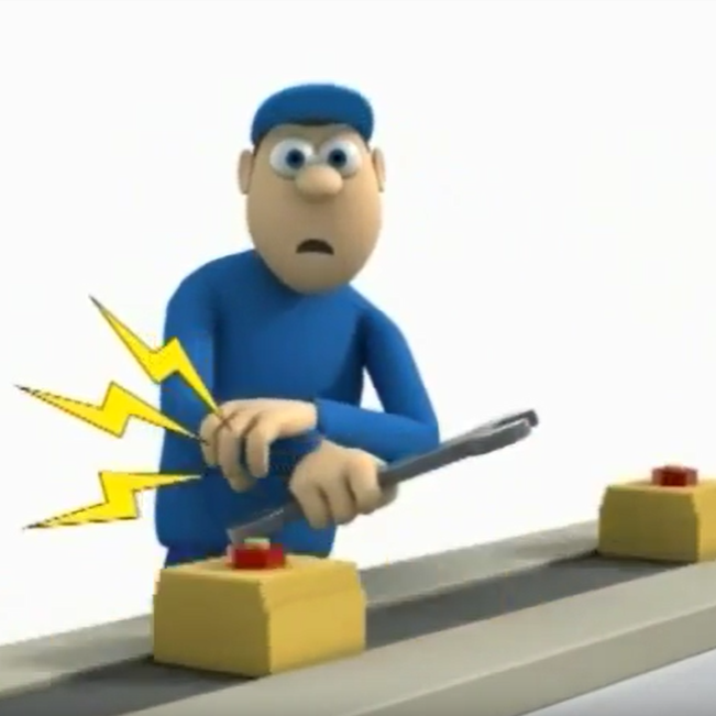 Napo nos instruye sobre los riesgos ergonómicos en una cadena de montaje