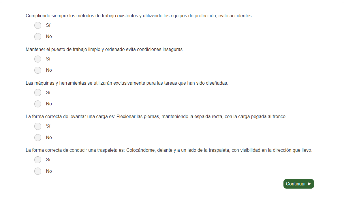 → Paso 3: Cuestionario opcional de evaluación