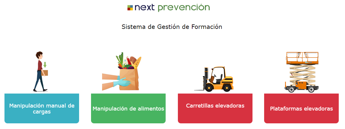 Plataforma de formación en el software Next PRL (pantalla 3)