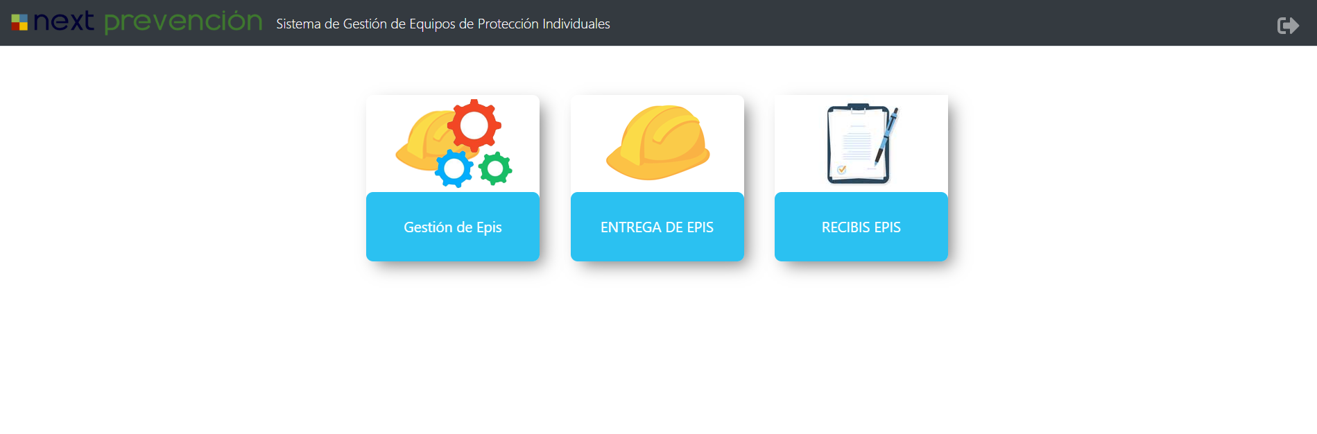 Gestión de EPIs en el software Next PRL (pantalla 1)