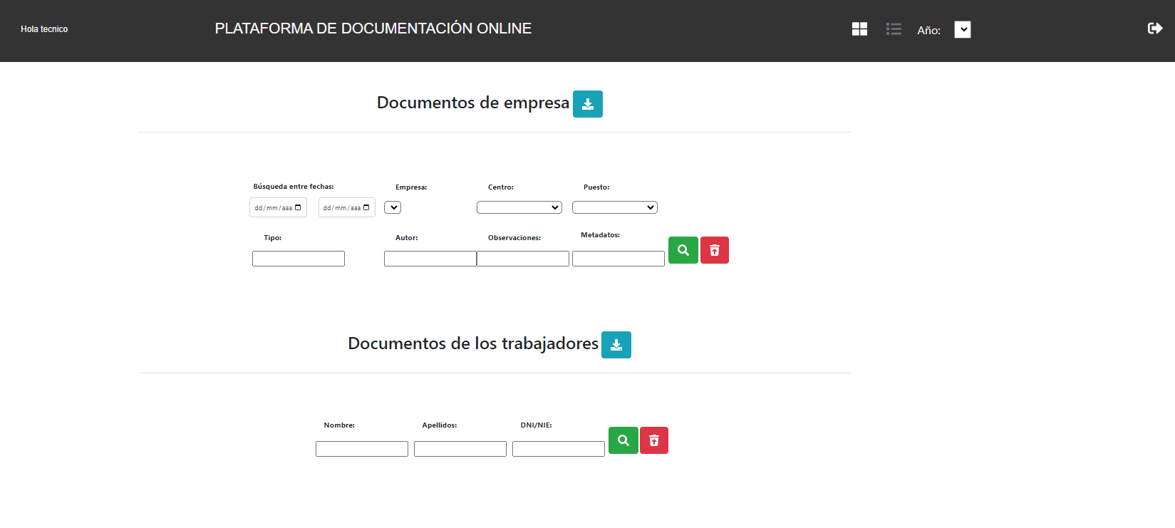 Gestor de archivos en el software Next PRL (pantalla 2)