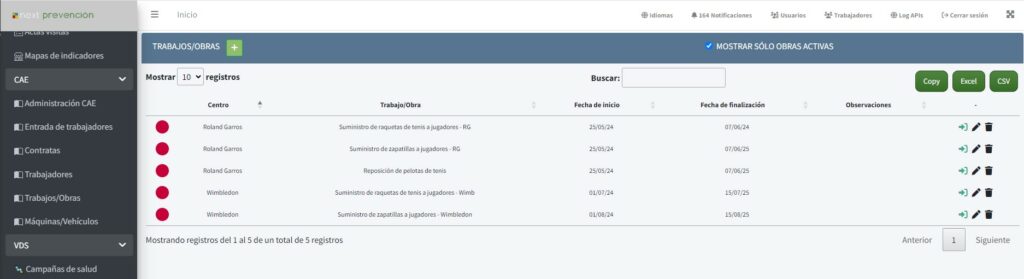 Gestión de trabajos y obras en el software NEXT CAE