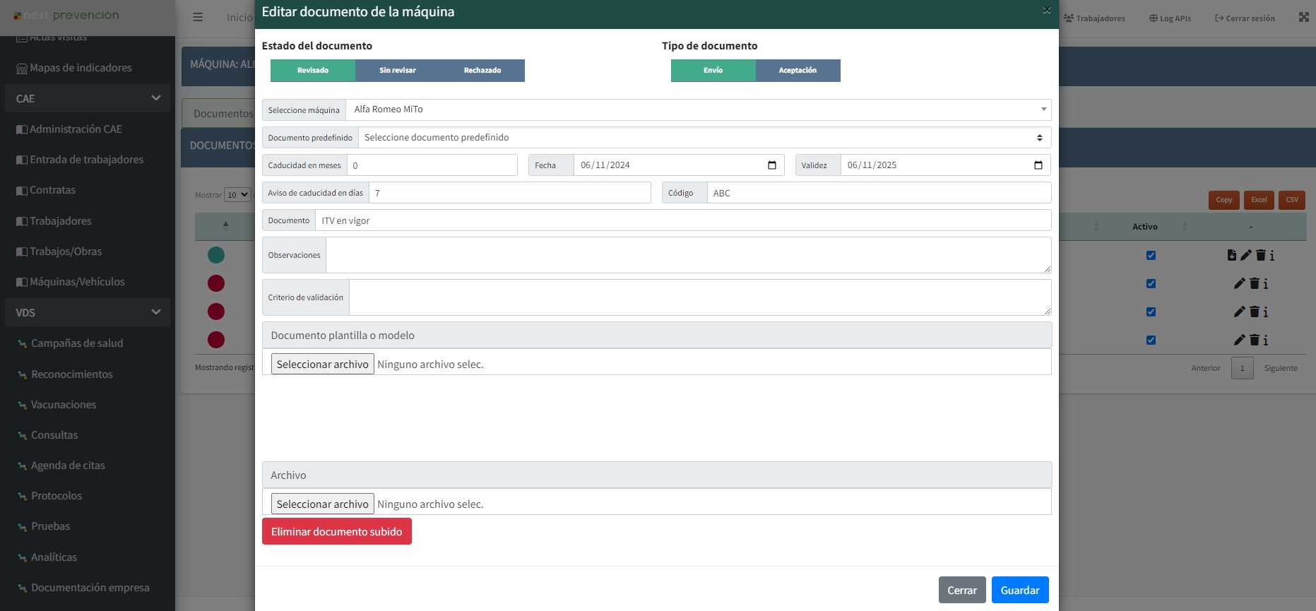 Gestión de máquinas y vehículos en el software NEXT CAE